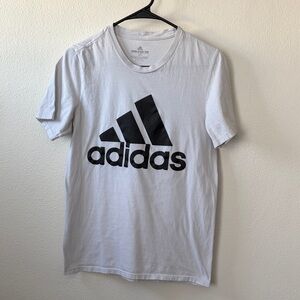 Adidas Men's White Tee with Black Logo